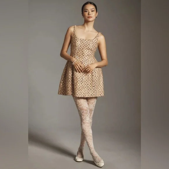 NWT Size 2 - Maeve Tweed Fit & Flare Mini Dress - Picture 4 of 17